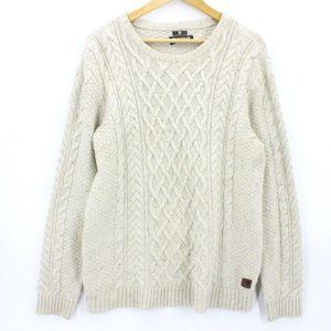 Denimlab Sweater Men's Casual Beige Pullover Long Sleeve Knit Size Large L